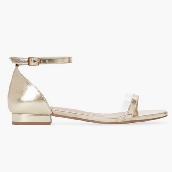 NIB JustFab Gold Gabbi Minimalist Sandals - Size 6.5 - Picture 4 of 16